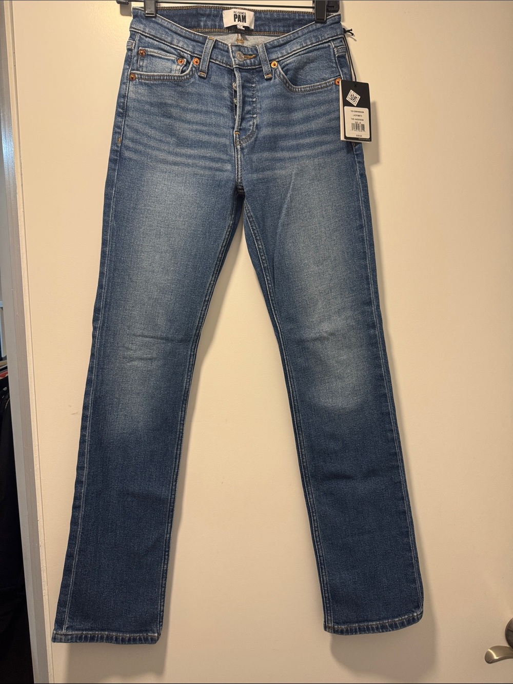 Re/Done Medium Blue Straight-Leg Women's Jeans